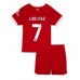 Tanie Strój piłkarski Liverpool Luis Diaz #7 Koszulka Podstawowej dla dziecięce 2023-24 Krótkie Rękawy (+ szorty)